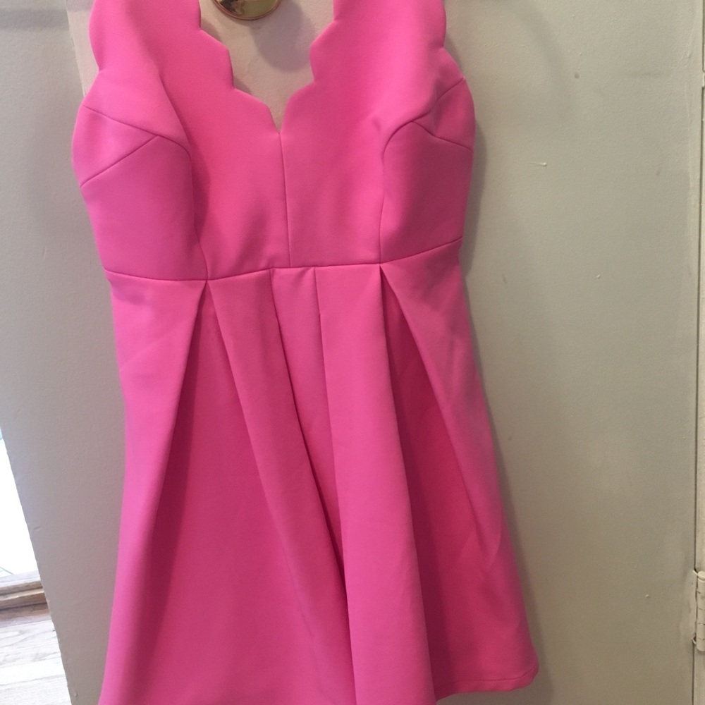 Neon pink babydoll dress